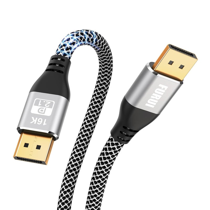 FURUI VESA Certified DisplayPort 2.1 Cable 6ft 2Pack, 16K DP 2.0 Cable, Supports 80Gbps, 16K@60Hz, 8K@120Hz, 4K@240Hz / 165Hz, 2K@360Hz for 5090, 7900XTX Gaming Monitor - Image 1